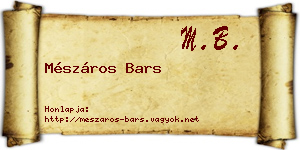 Mészáros Bars névjegykártya